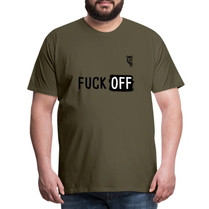 FUCK OFF Premium T-Shirt (Black Lettering) - khaki
