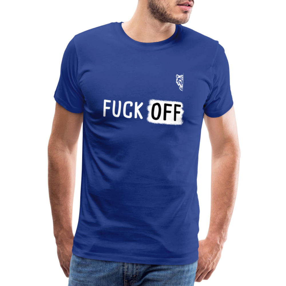 FUCK OFF Premium T-Shirt (White Lettering) - royal blue