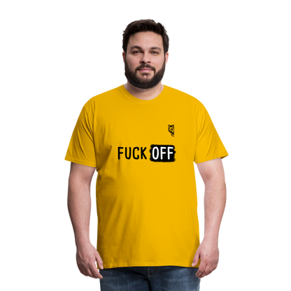 FUCK OFF Premium T-Shirt (Black Lettering) - sun yellow
