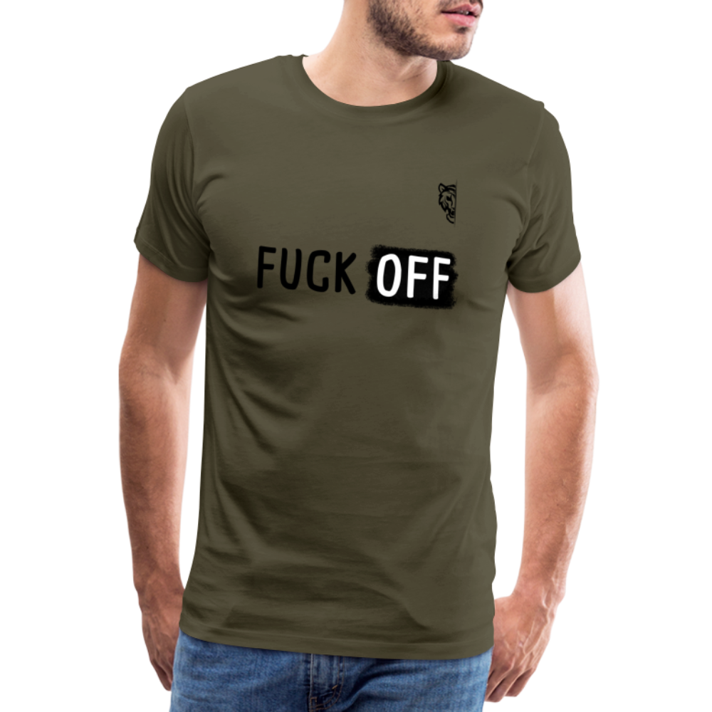FUCK OFF Premium T-Shirt (Black Lettering) - khaki