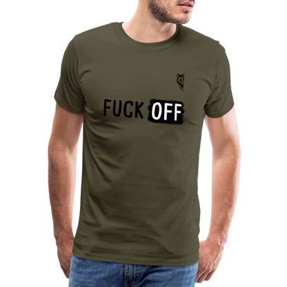 FUCK OFF Premium T-Shirt (Black Lettering) - khaki