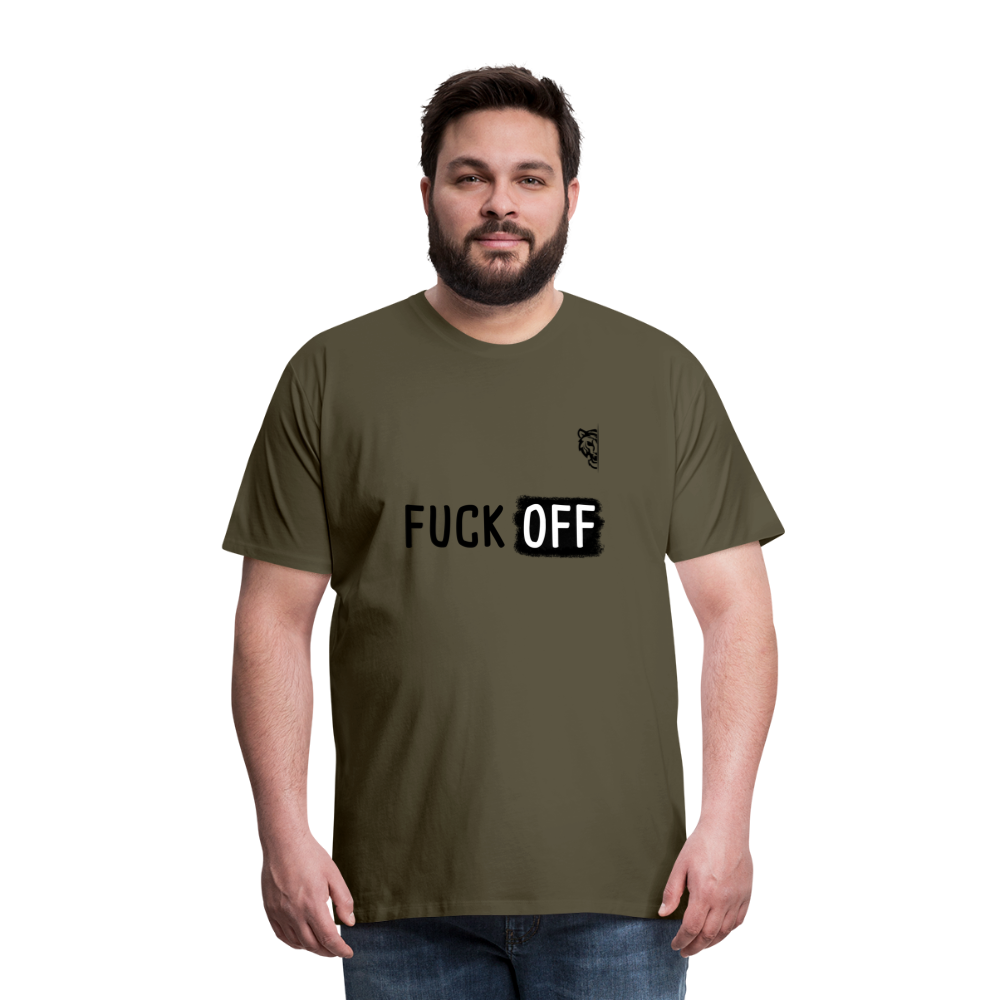 FUCK OFF Premium T-Shirt (Black Lettering) - khaki