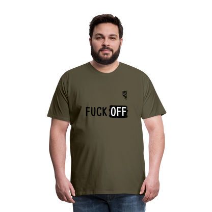 FUCK OFF Premium T-Shirt (Black Lettering) - khaki