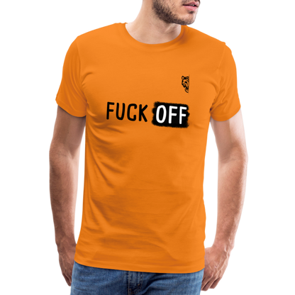 FUCK OFF Premium T-Shirt (Black Lettering) - orange