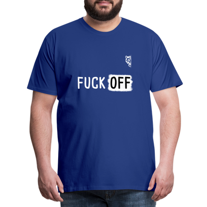 FUCK OFF Premium T-Shirt (White Lettering) - royal blue