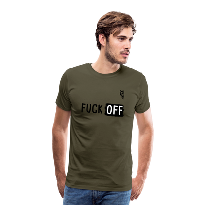 FUCK OFF Premium T-Shirt (Black Lettering) - khaki