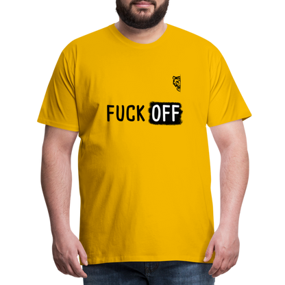 FUCK OFF Premium T-Shirt (Black Lettering) - sun yellow