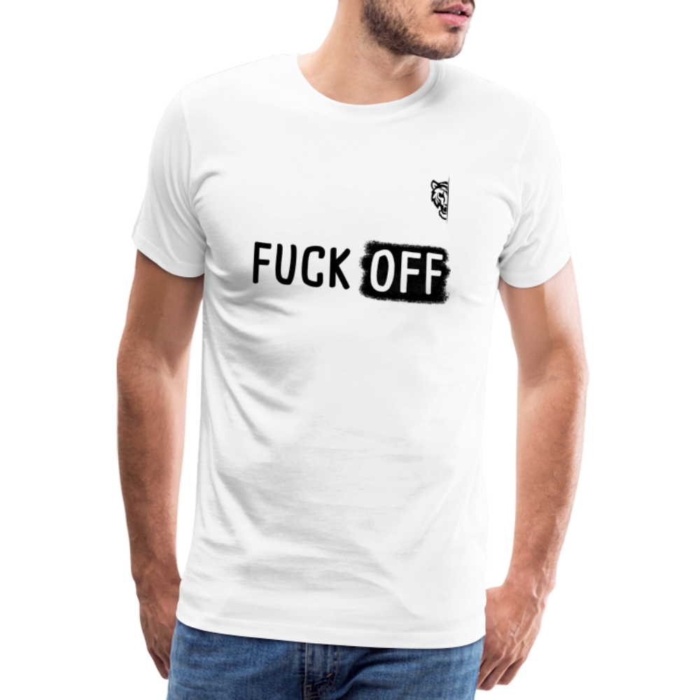 FUCK OFF Premium T-Shirt (Black Lettering) - white