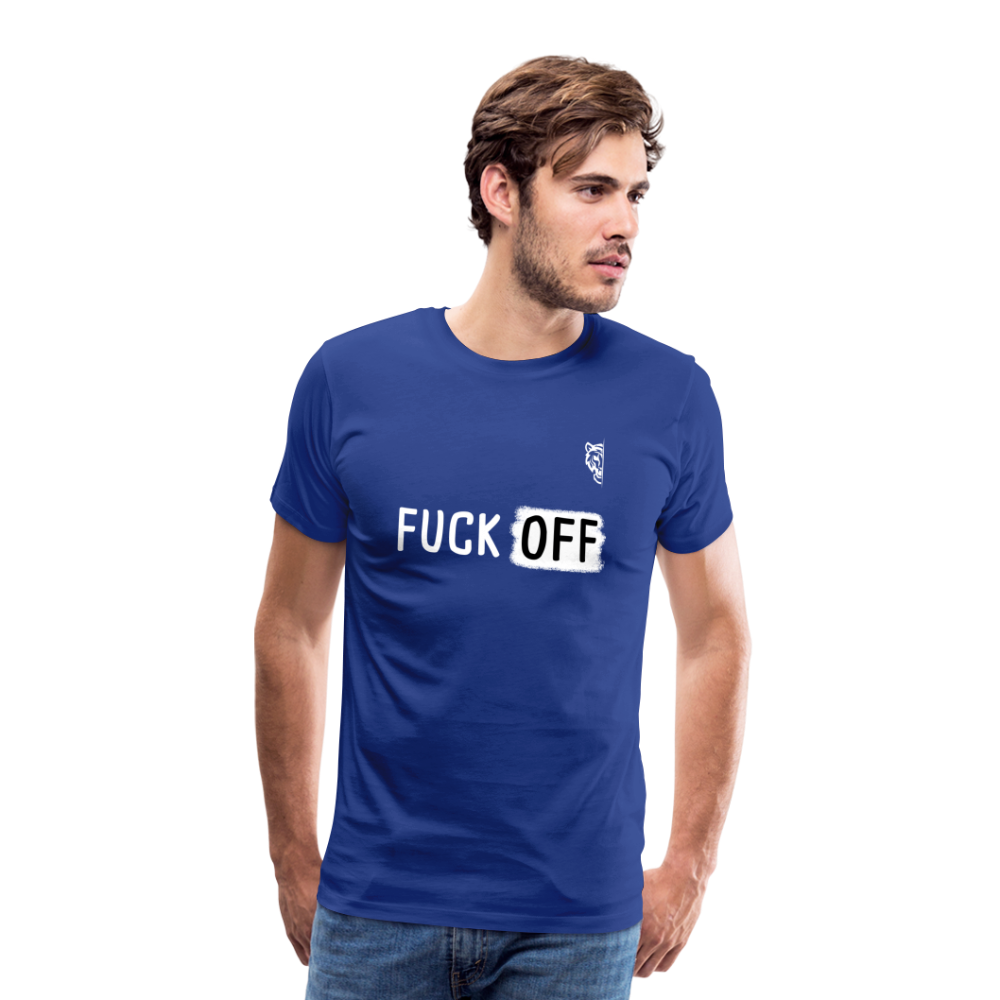 FUCK OFF Premium T-Shirt (White Lettering) - royal blue