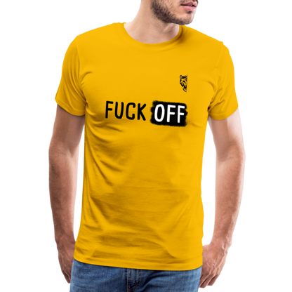 FUCK OFF Premium T-Shirt (Black Lettering) - sun yellow